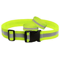 Sada reflexný elastický opasok + 2 reflexné pásky – jeden reflexný pruh – pre bežcov a chodcov
